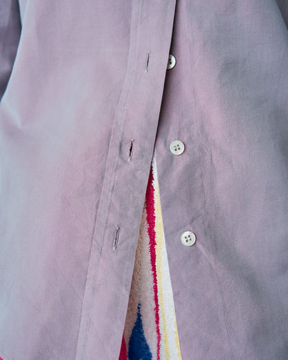 【SIZE S】90s GIORGIO ARMANI CLASSICO Cotton Silk Fabric TAMAMUSHI Shirt / Mauve Purple