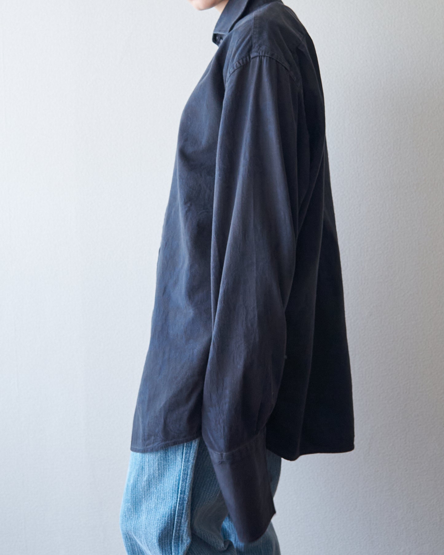 〜00's BANANA REPUBLIC Botanical Jacquard Cotton Shirt / Black