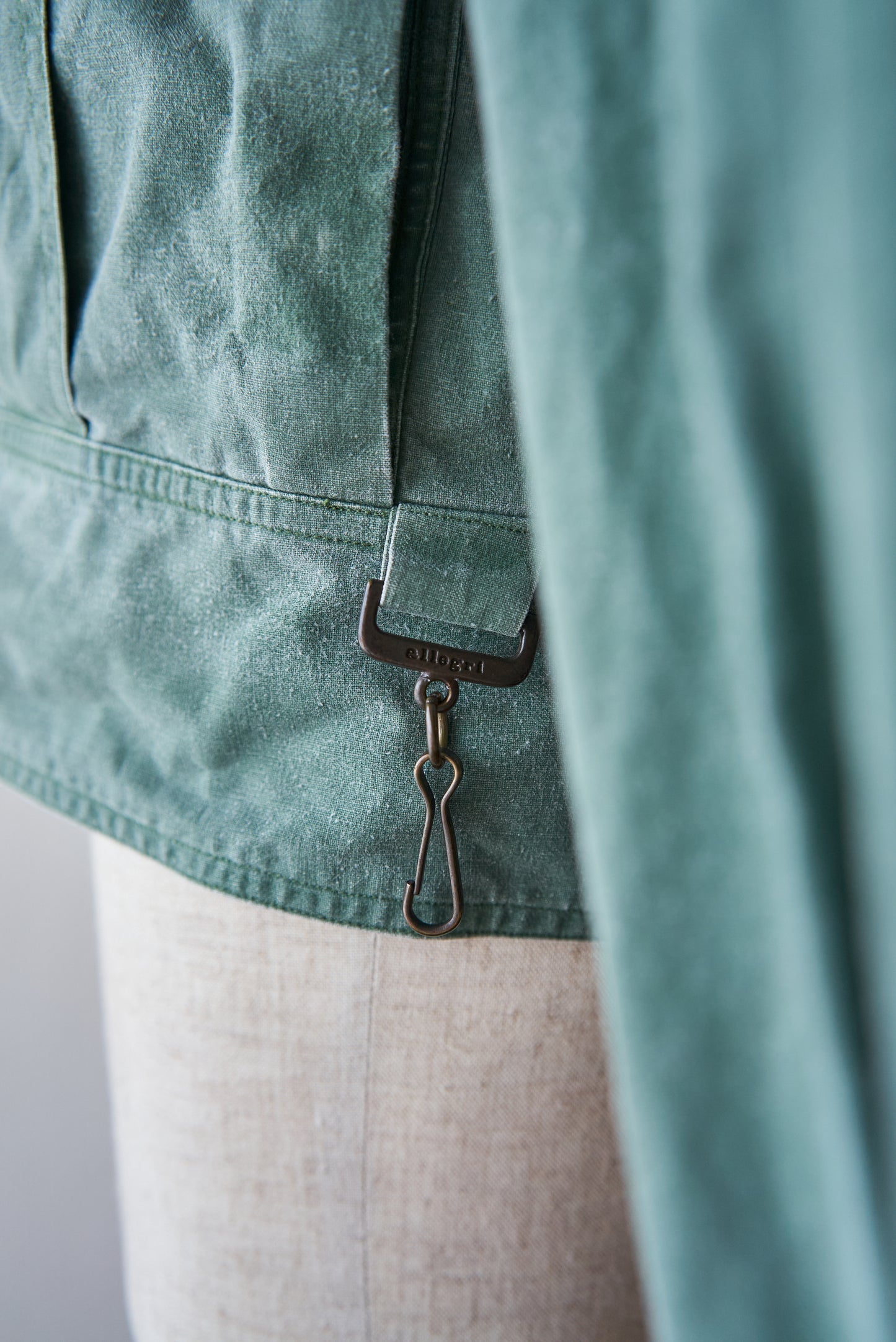 90s ALLEGRI Two-Tone  Lace-Up Shoulder Cotton Blouson / Sage