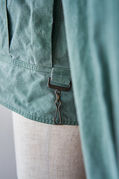 【Size M-L】90s ALLEGRI Two-Tone  Lace-Up Shoulder Cotton Blouson / Sage