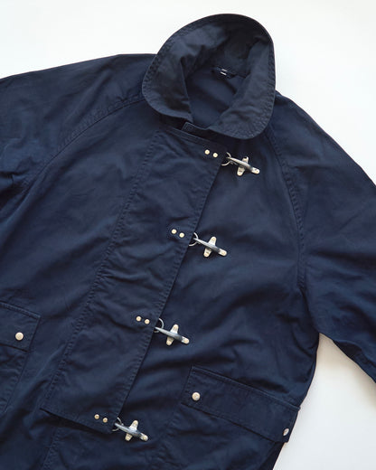 【SIZE L】-90s FAY Cotton Canvas Fireman Toggle Coat / Navy
