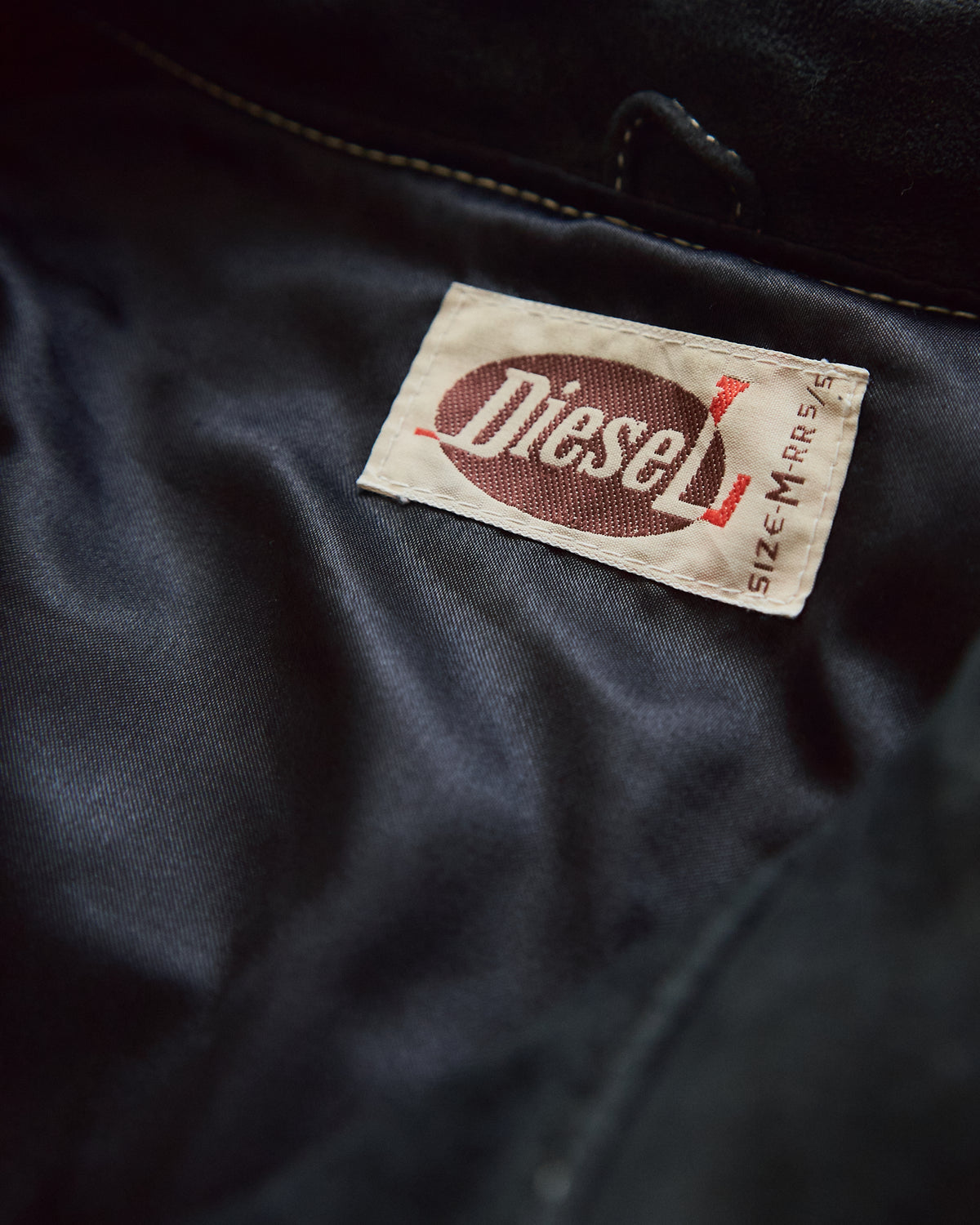 【SIZE M-L】90s DIESEL Suede Two-Tone Trucker Jacket / Beige Black