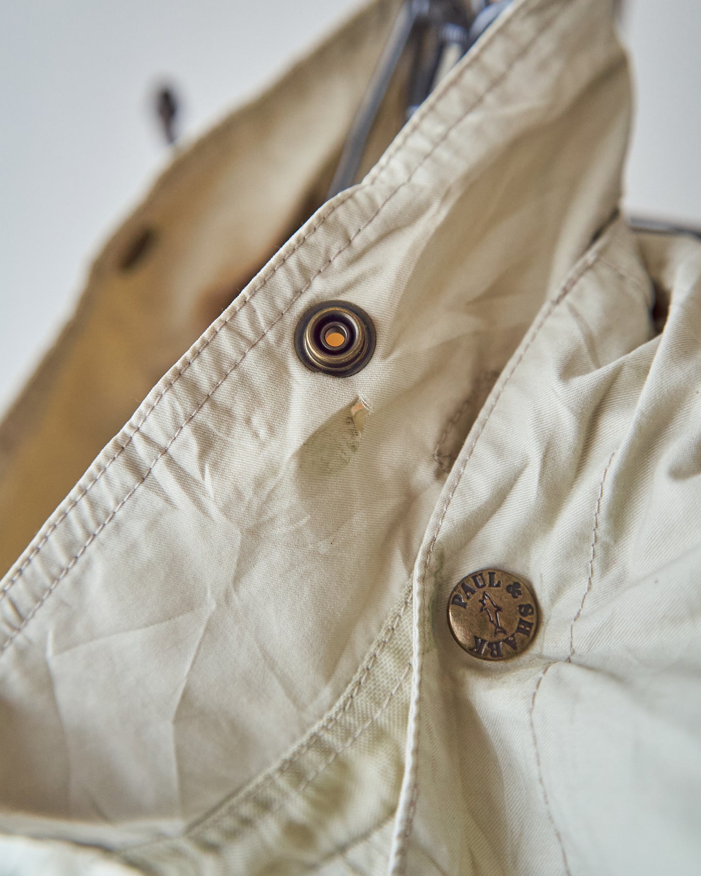 90-00s PAUL & SHARK Cotton Multi-Pocket Detachable-Sleeve Photographer Jacket / Ecru