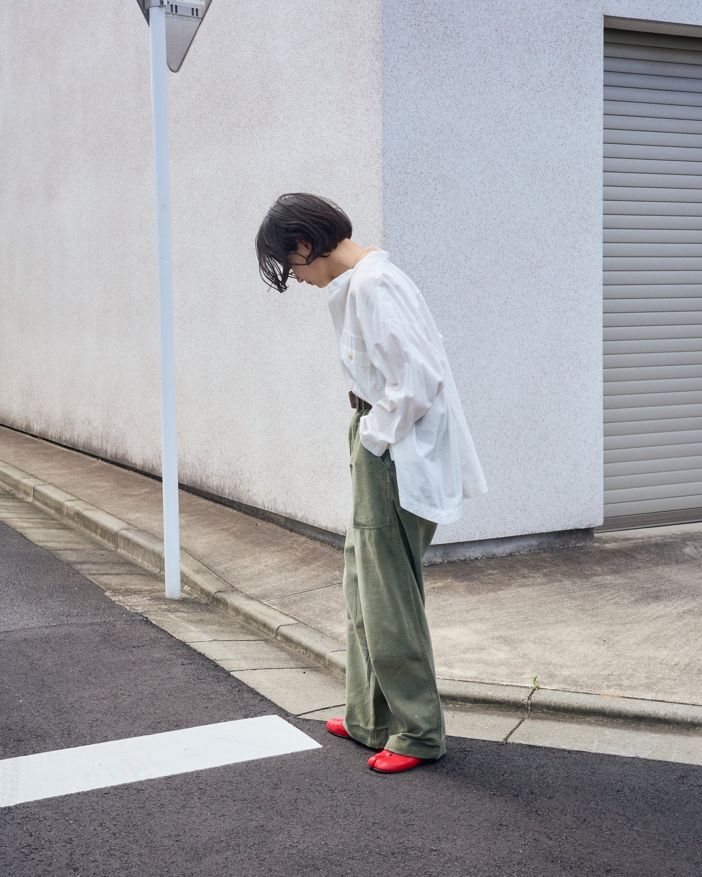 【Size S】 1950s-60s US ARMY Baker Pants / Faded Olive