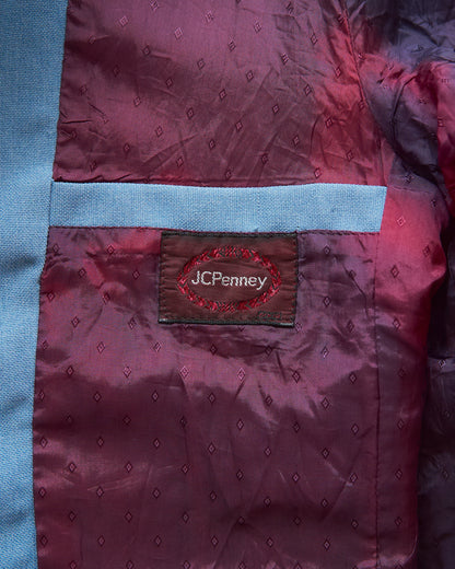 【SIZE L】-1980s JCPENNEY Textured Notch Lapel Tailored Jacket / Powder Blue