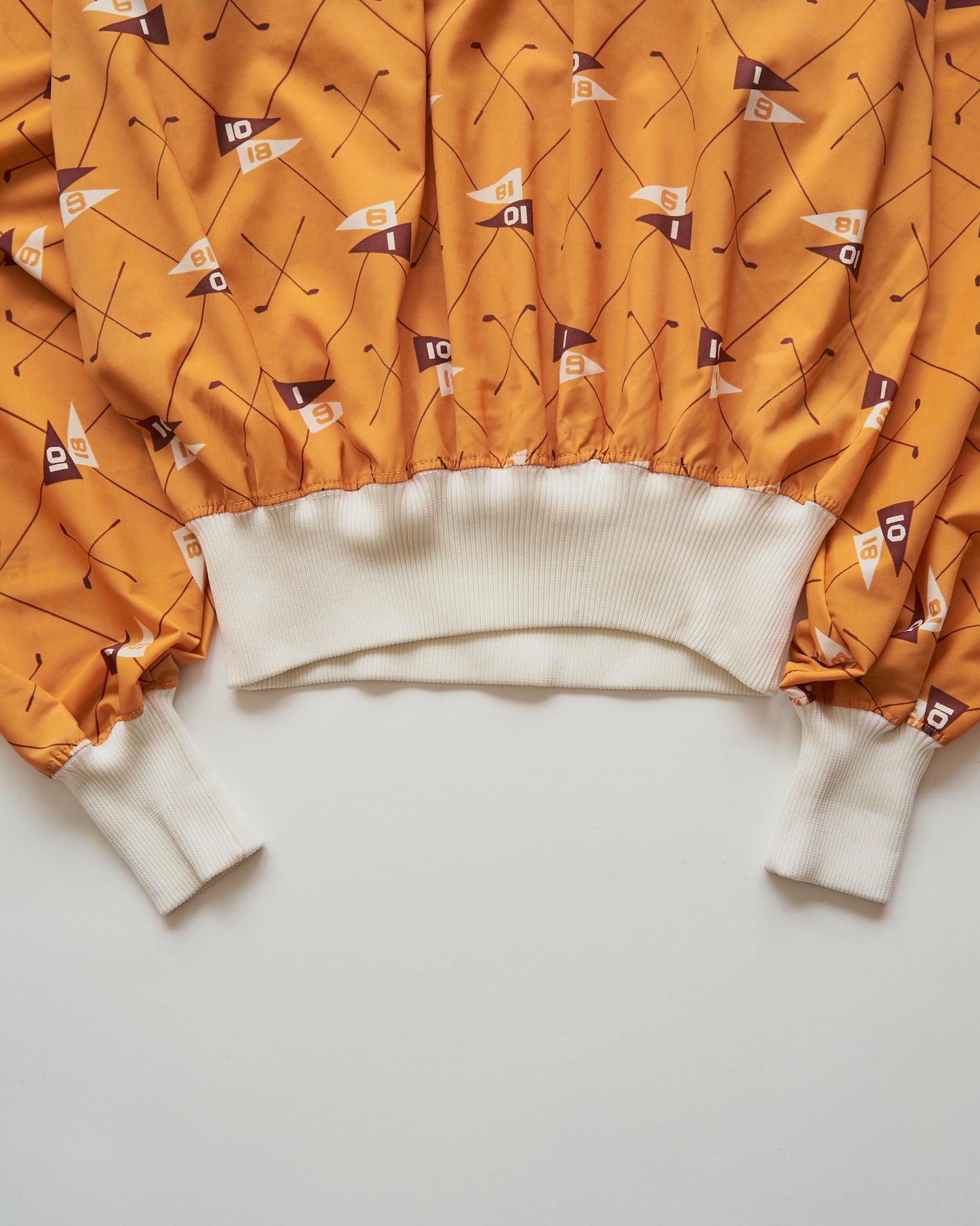 80-90s DUNLOP Golf Motif Stretch Nylon Rib Pullover / Mustard