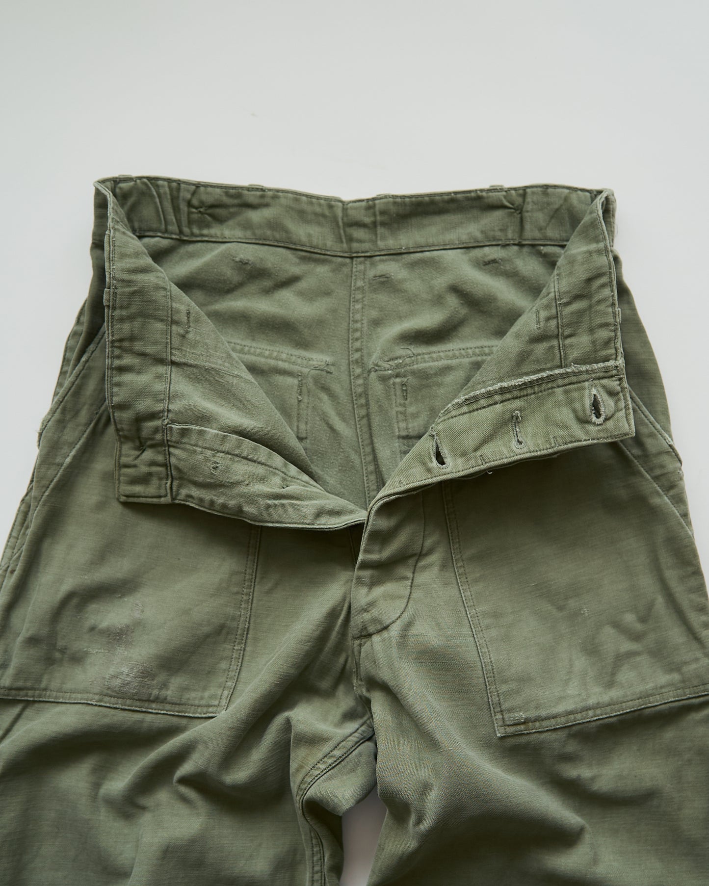 【Size S】 1950s-60s US ARMY Baker Pants / Faded Olive
