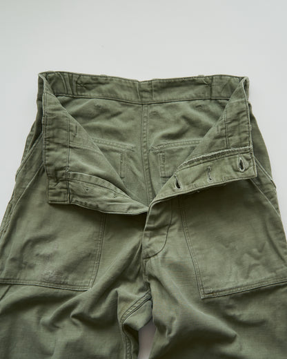 【Size S】 1950s-60s US ARMY Baker Pants / Faded Olive