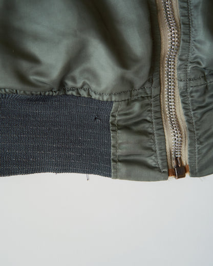 【SIZE S-M】70s CONCORD INDUSTRIES Reversible Nylon MA-1 Flight Jacket / Sage Green