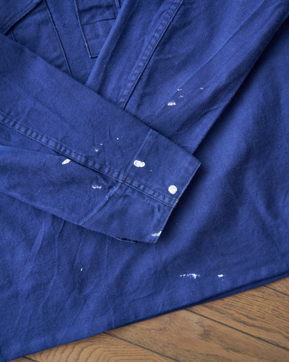 【SIZE M-L】70's Swedish Military Cotton Twill Pullover Shirt / Ink Blue