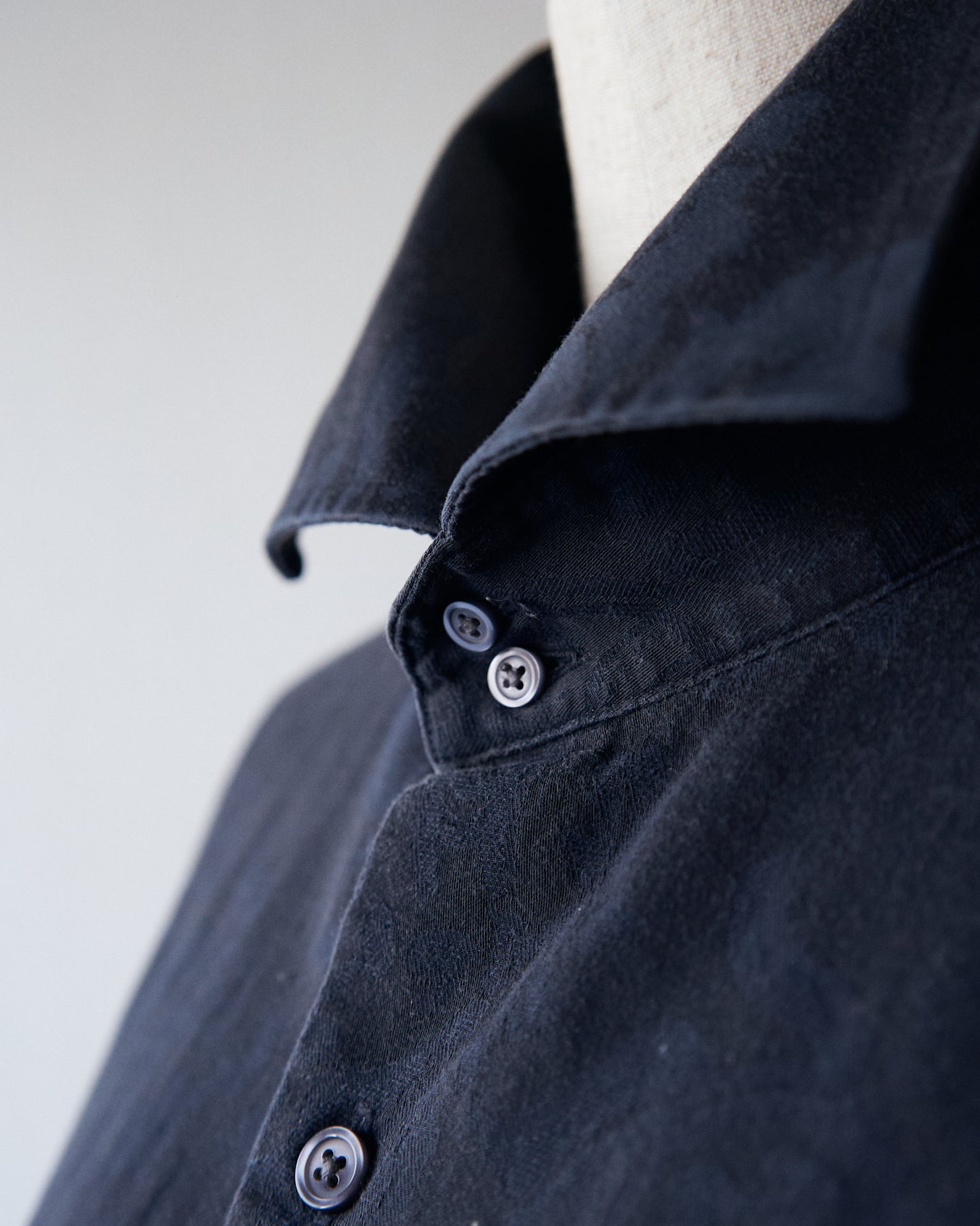 〜00's BANANA REPUBLIC Botanical Jacquard Cotton Shirt / Black