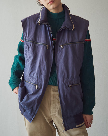 【SIZE M-L】ALLEGRI Nylon Multi-Pocket Utility Vest / Sun-Faded Navy