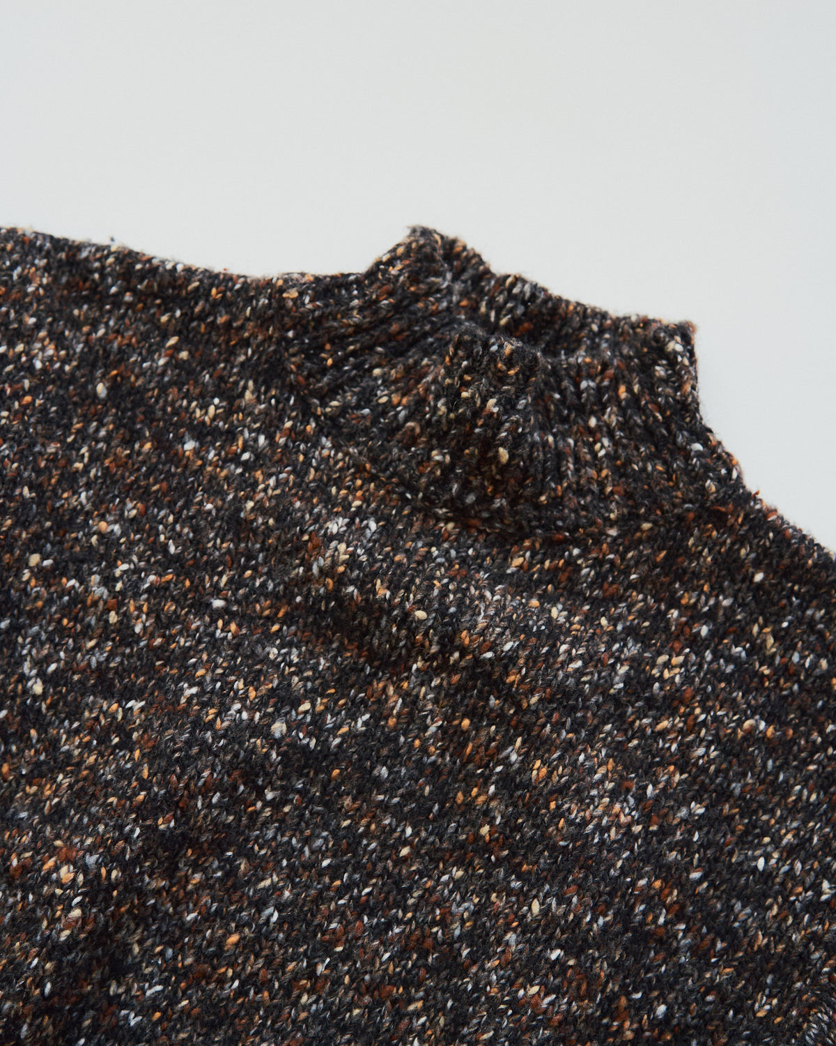 【SIZE S-M】90s agnès b. homme  Nep Melange Mock Neck Sweater / Charcoal