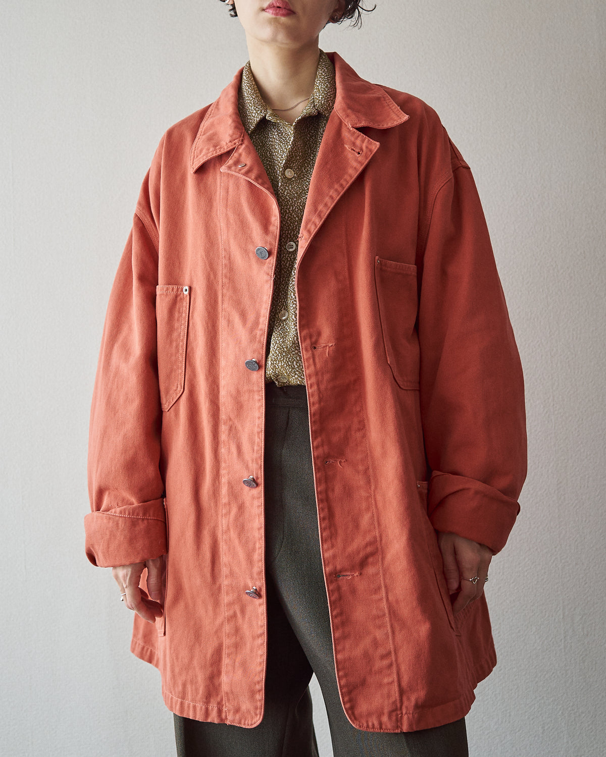 【SIZE L】90s ARMANI JEANS Cotton Coverall / Terracotta