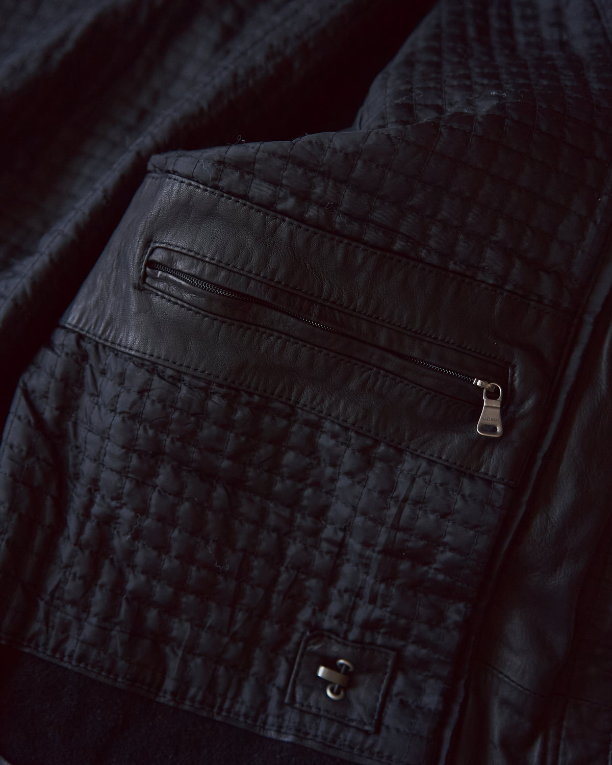 【SIZE L】00s-10s HUGO BOSS Lambskin Leather Utility Jacket/ Black