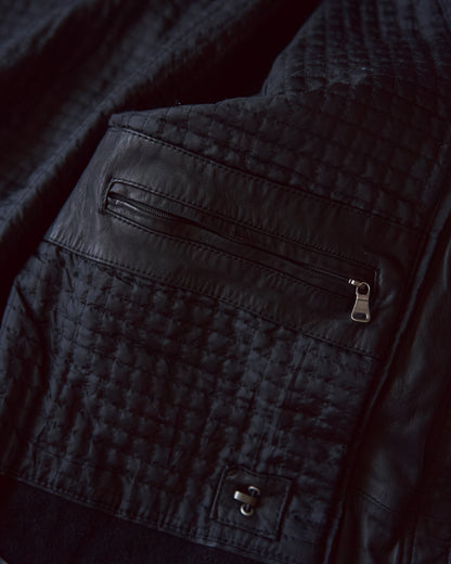 【SIZE L】00s-10s HUGO BOSS Lambskin Leather Utility Jacket/ Black