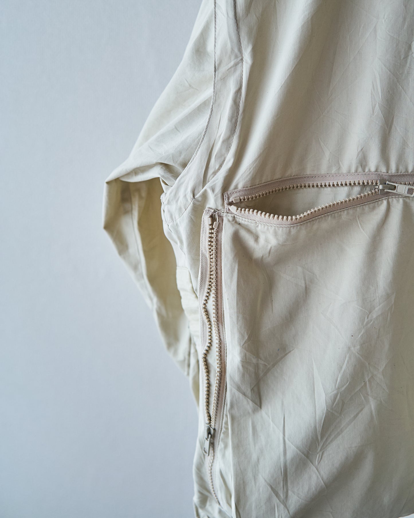 90-00s PAUL & SHARK Cotton Multi-Pocket Detachable-Sleeve Photographer Jacket / Ecru