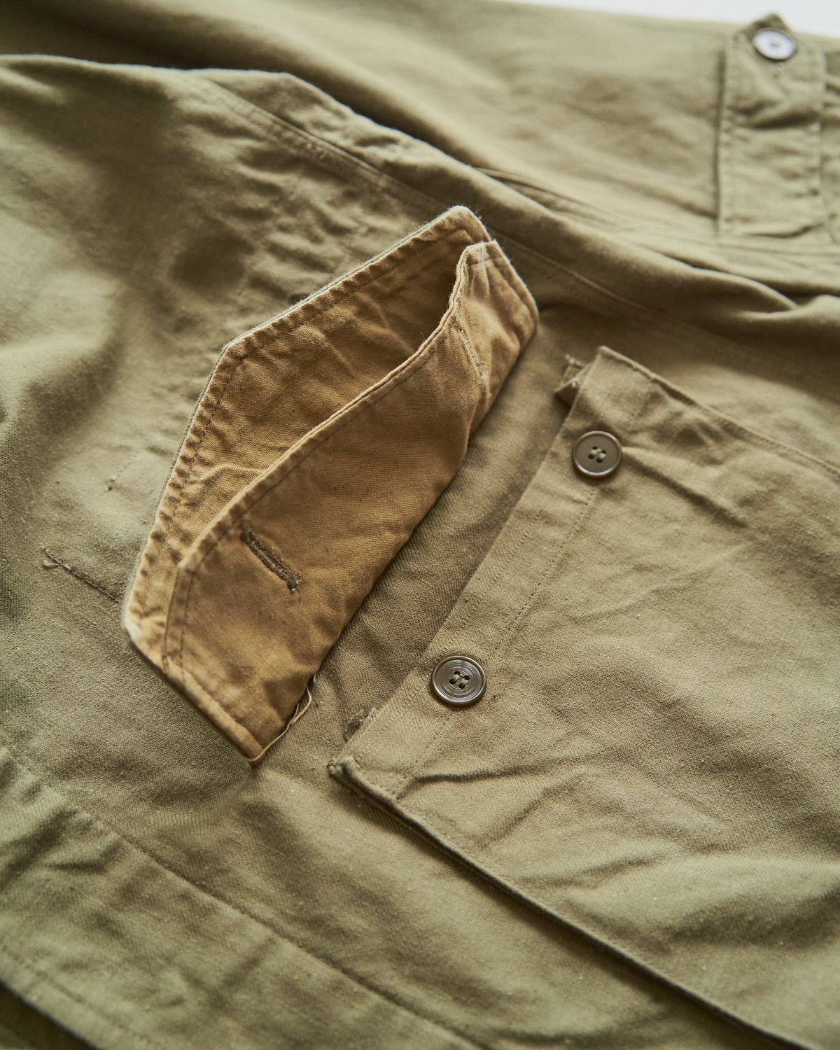 【SIZE L】 1950s FRENCH ARMY M-47 Field Jacket / Olive Twill