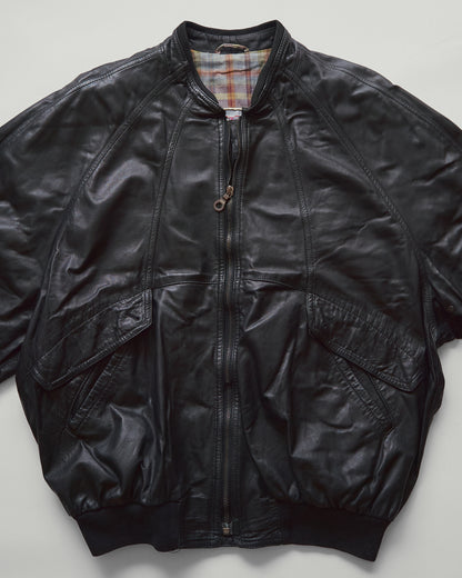【Size M】80s-90s GIMO’S Lambskin Leather Raglan Sleeve Blouson / Black