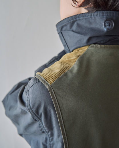 【SIZE M】70’s French Corduroy-Yoke Multi-Pocket Hunthing Vest / Olive