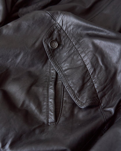 【Size M】80s-90s GIMO’S Lambskin Leather Raglan Sleeve Blouson / Black
