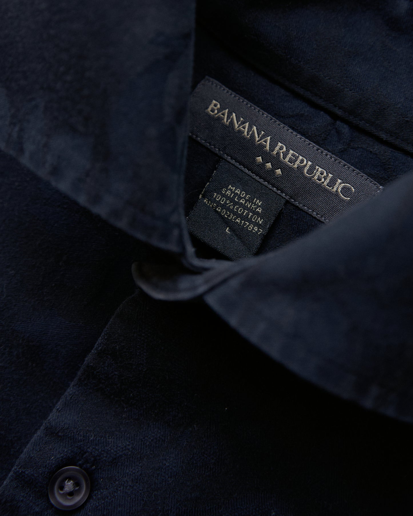 〜00's BANANA REPUBLIC Botanical Jacquard Cotton Shirt / Black