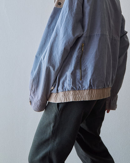【SIZE M-L】80-90s FLASH Cotton Twill Detachable Multi-Pocket Bomber Jacket / Grey Beige