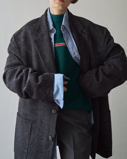 【Size L】90s JHANE BARNES Wool/Linen Textured boucle Jacket / Black