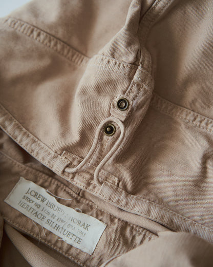 【Size S】2000s J.CREW Heritage Silhouette Cotton Twill Anorak / Faded Beige