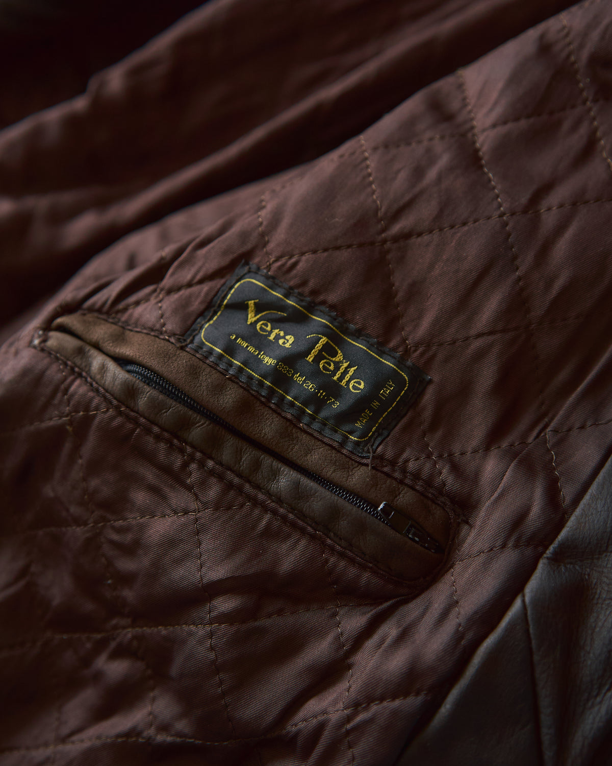 【SIZE S-M】80s Italian Leather Fireman  Hooded Jacket / Brown