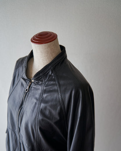 【Size M】80s-90s GIMO’S Lambskin Leather Raglan Sleeve Blouson / Black