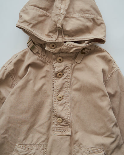 【Size S】2000s J.CREW Heritage Silhouette Cotton Twill Anorak / Faded Beige