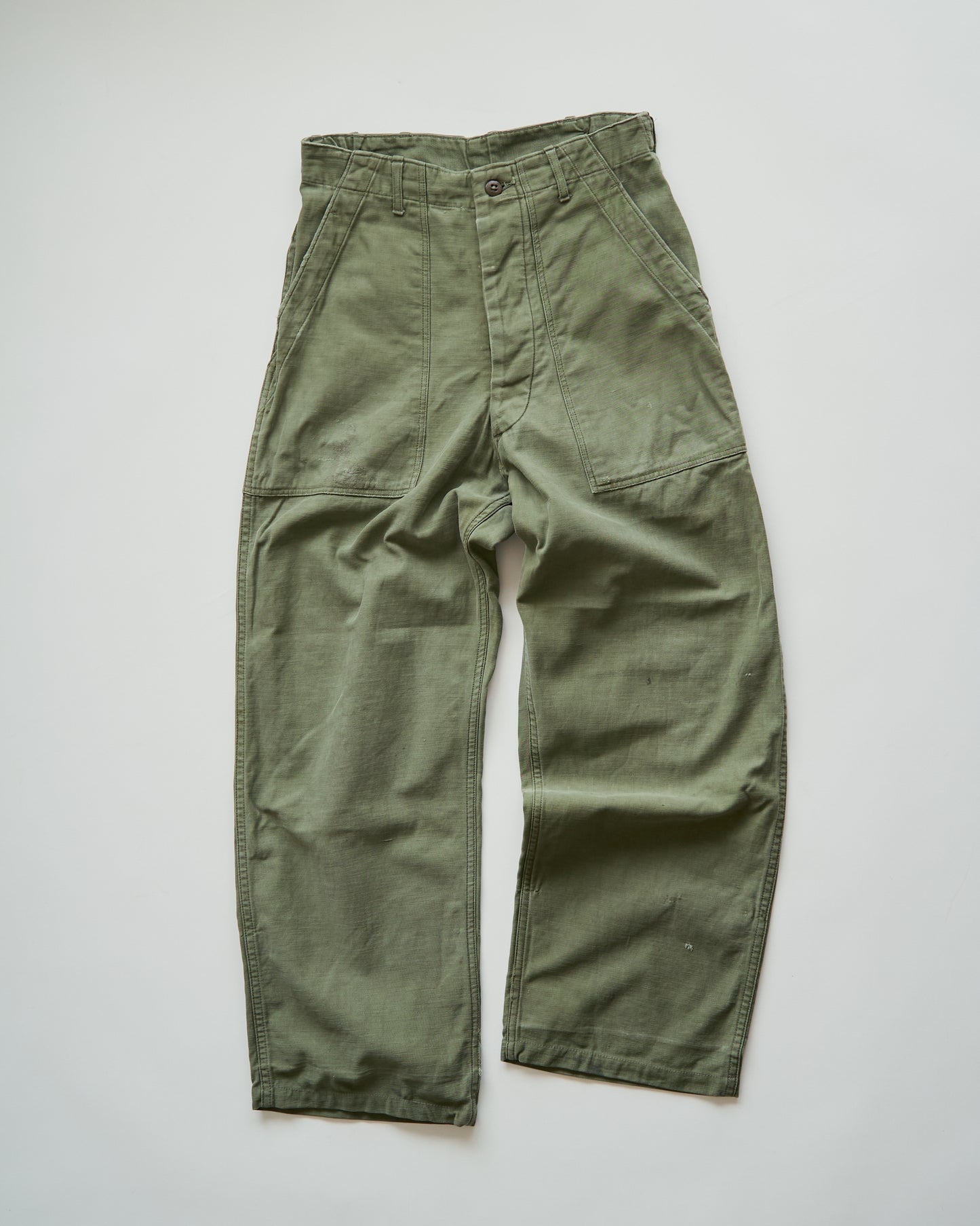 【Size S】 1950s-60s US ARMY Baker Pants / Faded Olive