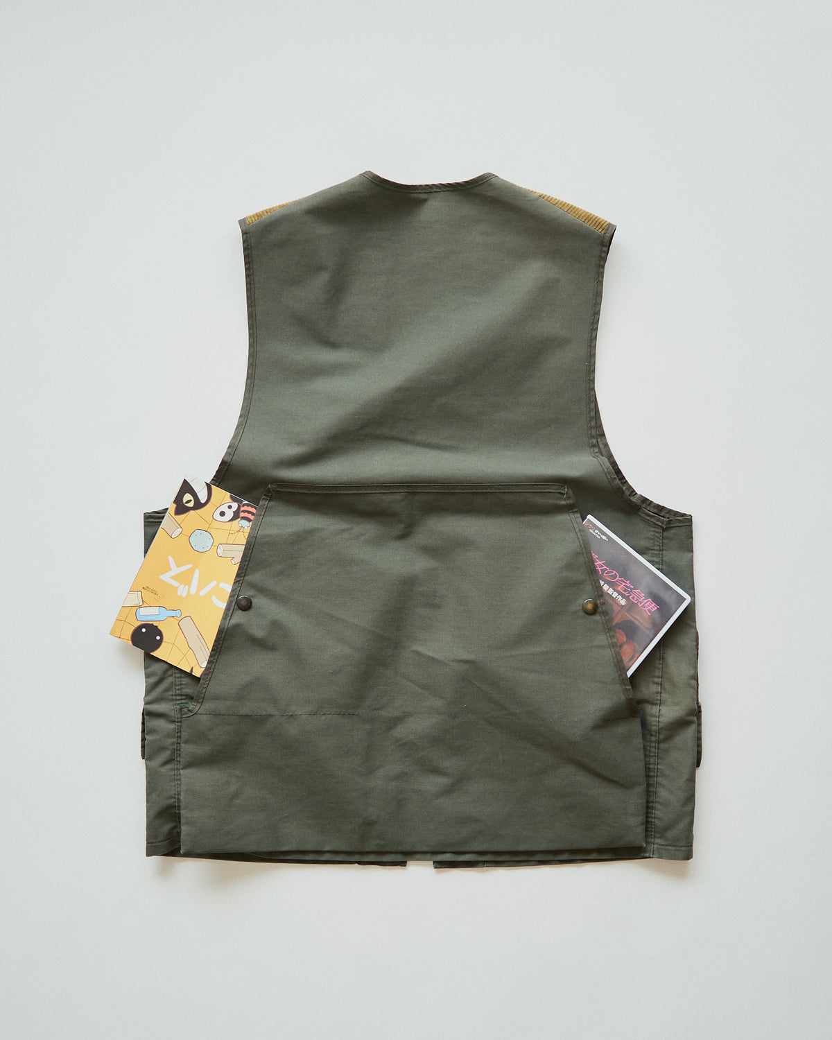 【SIZE M】70’s French Corduroy-Yoke Multi-Pocket Hunthing Vest / Olive