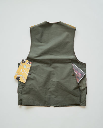 【SIZE M】70’s French Corduroy-Yoke Multi-Pocket Hunthing Vest / Olive