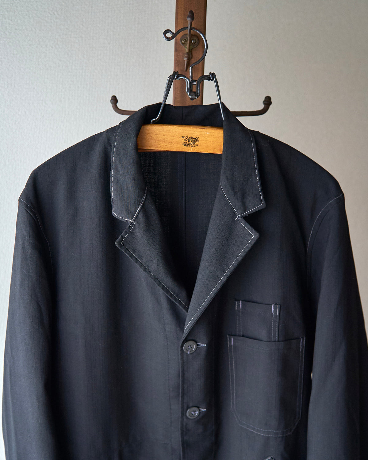 【SIZE M】VETRA 60-70s Tergal Fabric Maquignon Coat / Black