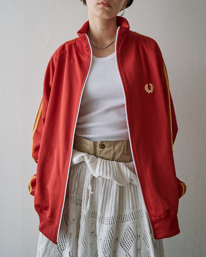 【SIZE L】FRED PERRY SPORTSWEAR Ribbed Raglan Track Jacket / Red