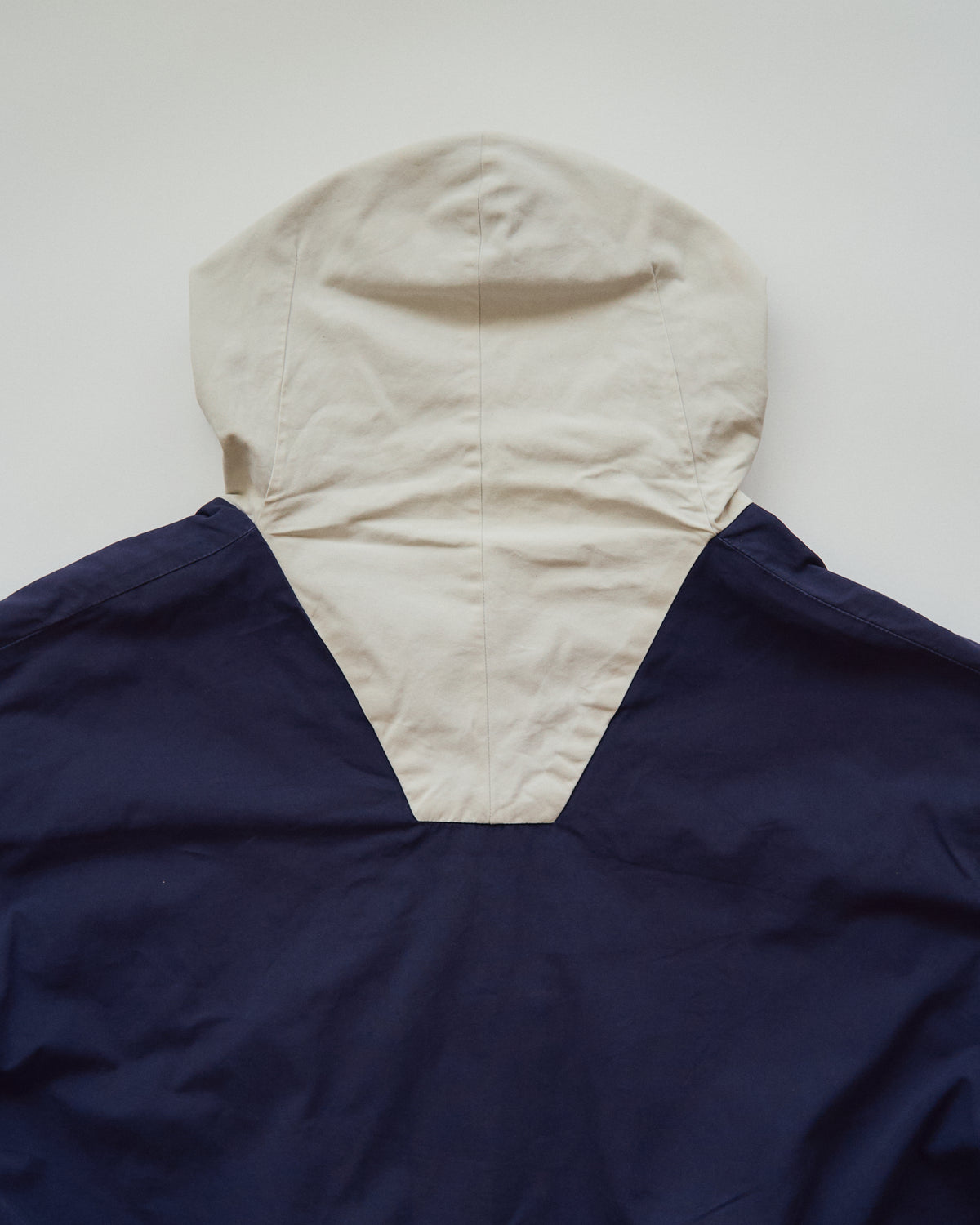 【SIZE XL】90's J.CREW Cotton Two-Tone Pullover Anorak / Navy x Ivory