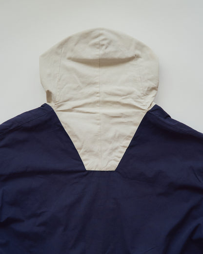 【SIZE XL】90's J.CREW Cotton Two-Tone Pullover Anorak / Navy x Ivory