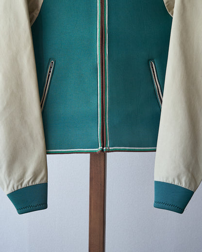 【SIZE S】1980-90s Neoprene Switching Jacket / Green × Beige