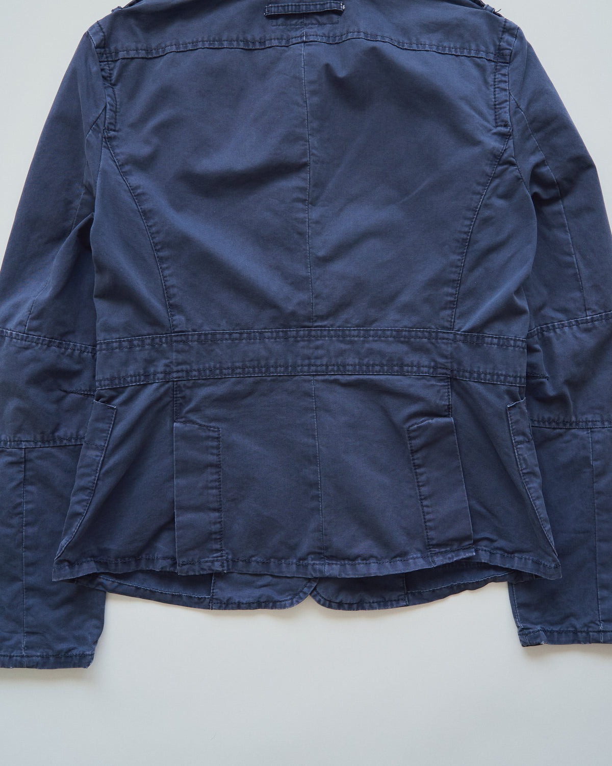 【SIZE S】ARMANI JEANS Garment-Dyed Cotton Convertible-Collar Field Jacket / Navy