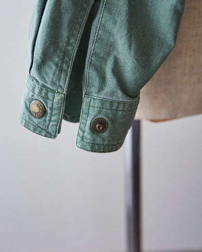 【Size M-L】90s ALLEGRI Two-Tone  Lace-Up Shoulder Cotton Blouson / Sage