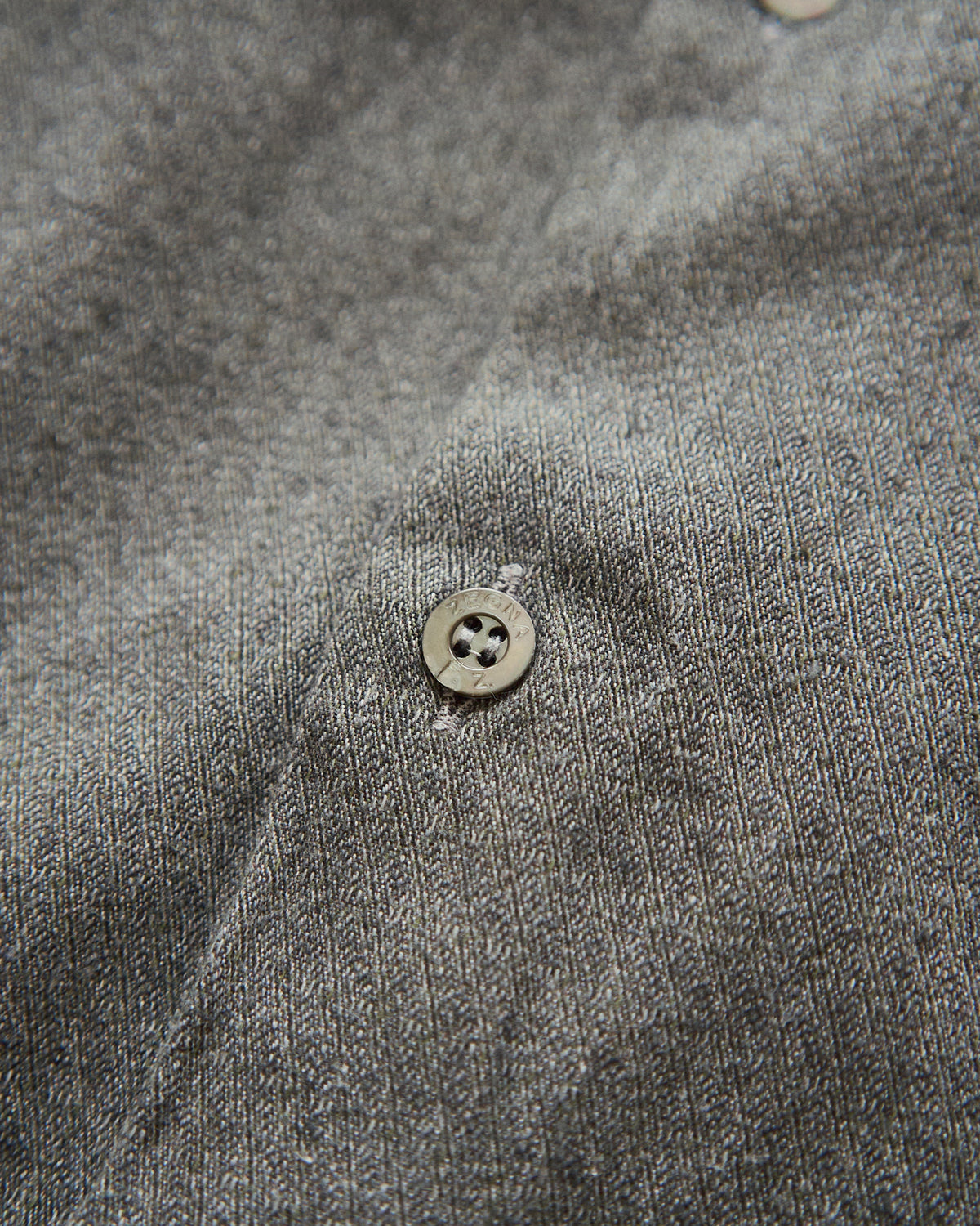 【SIZE L】80's-90s ERMENEGILDO ZEGNA Melange Flannel Cotton Shirt / Charcoal Grey
