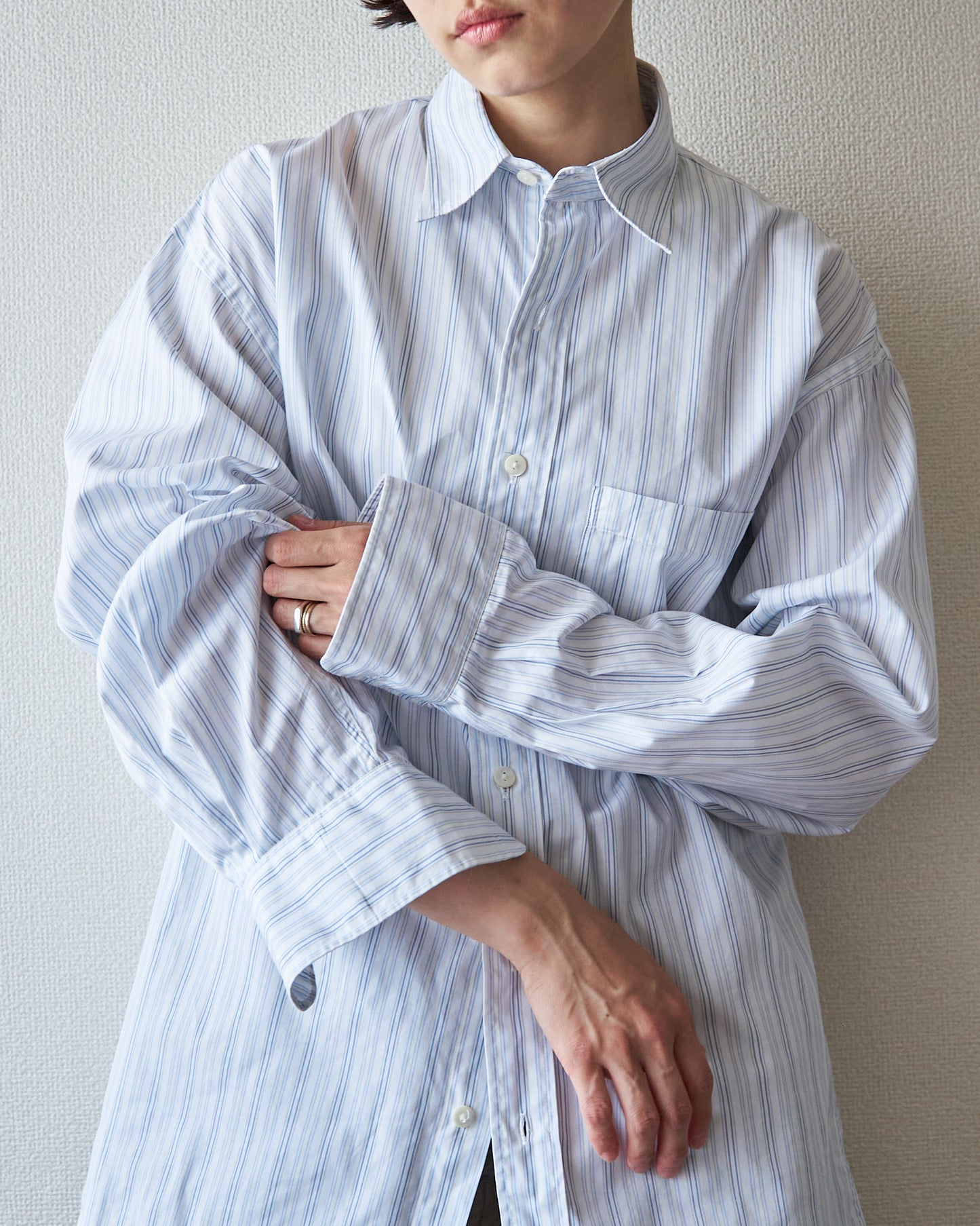 90’s~00s KENZO  Cotton Multi Stripe Casual Shirt  / Blue × White
