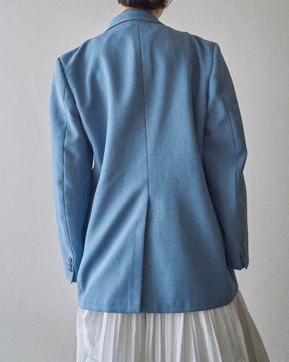 【SIZE L】-1980s JCPENNEY Textured Notch Lapel Tailored Jacket / Powder Blue