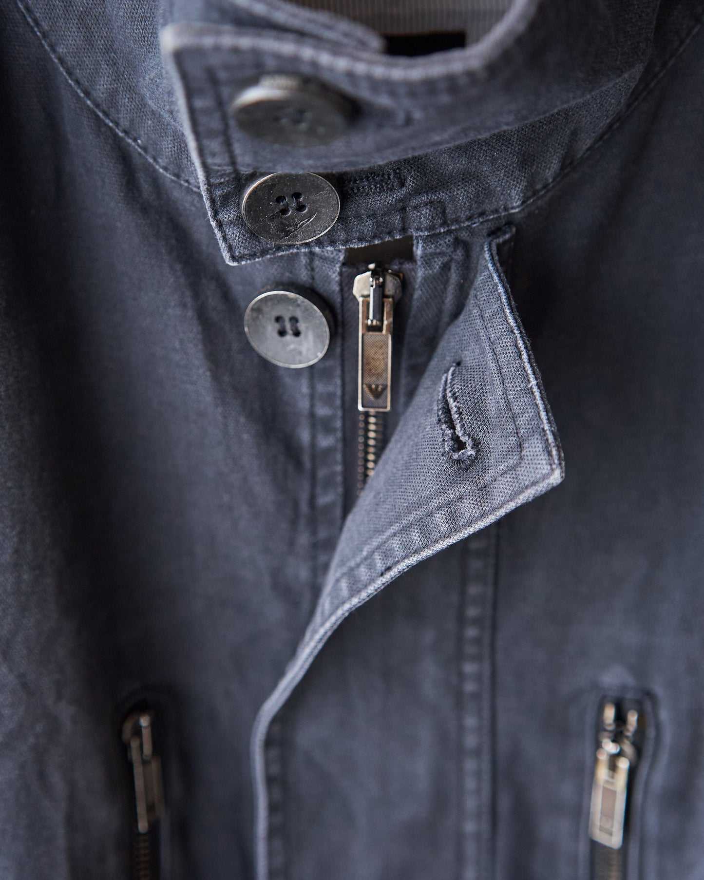 2010s EMPORIO ARMANI JOSH LINE Washed Cotton Deconstructed Blouson / Faded Navy