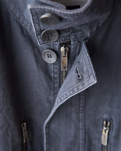 【Size L】2010s EMPORIO ARMANI JOSH LINE Washed Cotton Deconstructed Blouson / Faded Navy