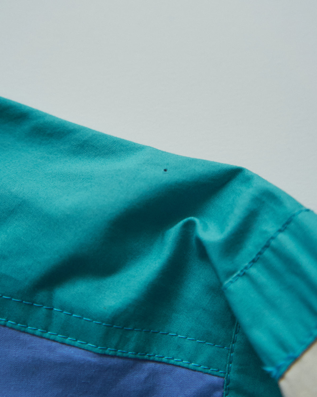 【SIZE M-L】80-90s PULSAR SPORTSWEAR Cotton Color-Block Sport Jacket / Cornflower Teal