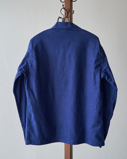 【SIZE M-L】70's Swedish Military Cotton Twill Pullover Shirt / Ink Blue
