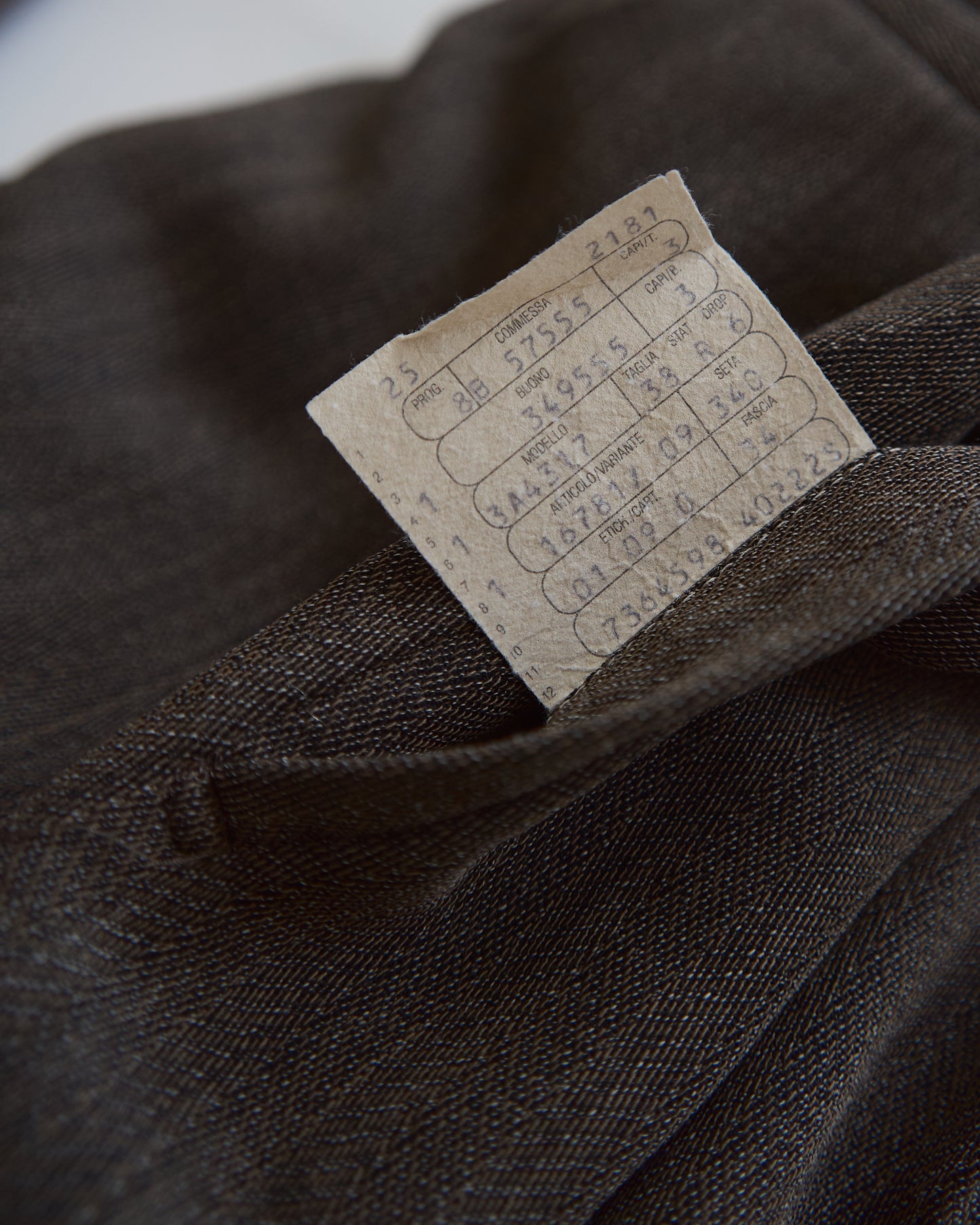 【Size S】 80-90s Italy Light Wool 3Tuck Summer Trousers / Brown